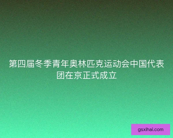 第四届冬季青年奥林匹克运动会中国代表团在京正式成立