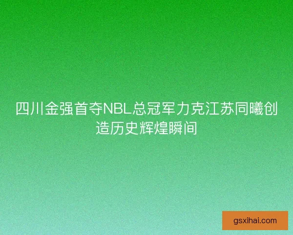 四川金强首夺NBL总冠军力克江苏同曦创造历史辉煌瞬间