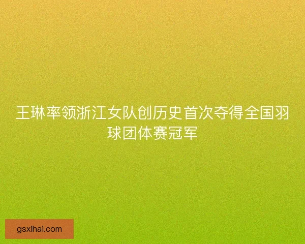 王琳率领浙江女队创历史首次夺得全国羽球团体赛冠军 王琳率领浙江女队创历史首次夺得全国羽球团体赛冠军